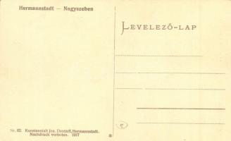 Nagyszeben, Hermannstadt, Sibiu; M. kir. állami főgimnázium, Katona kórház, villamos / Kön. ung. Sta...