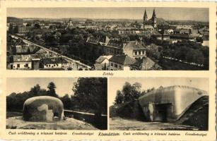 Komárom, Komárno; látkép, Erzsébetsziget, Cseh erődítmény a trianoni határon / general view, Czech fortress by the border
