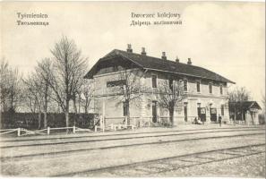 Tysmienica, Tysmenytsia; Dworzec kolejowy / railway station. E. Schreier (EK)