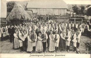 Siebenbürgisch Sächsischer Bauerntanz. Verlag Th. Botschar, Bistritz / erdélyi szász paraszttánc, népviselet, folklór / Transylvanian Saxon peasant dance, traditional costume, Bistrita folklore
