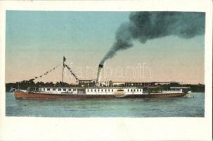 SS Budapest gőzös, folyami utasszállító gőzhajó a Dunán / Hungarian passenger steamship (kis szakadás / small tear)