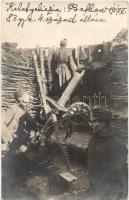 1917 Kelet-Galícia. Géppuska állás a lövészárokban, 83. gy. e. 4. század / WWI Galicia. K.u.K. machine gun post in the trenches with artillerymen. photo (EK)