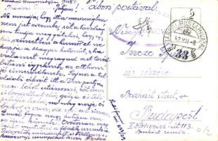 1942 Gólya, gólya, hosszúlábú gólya. Második világháborús tábori posta, humoros grafika / WWII Hunga...