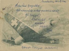1943 Muszkaföld. Második világháborús tábori posta, repülőgép / WWII Hungarian military field post, airplane (EK)