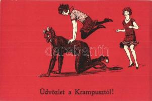 Krampus with jumping girls. C. H. W. VIII/2. 2506-26.
