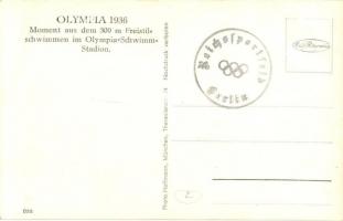 1936 Berlin, Olympische Spiele, Moment aus dem 300 m Freistilschwimmen im Olympia-Schwimm-Stadion / ...