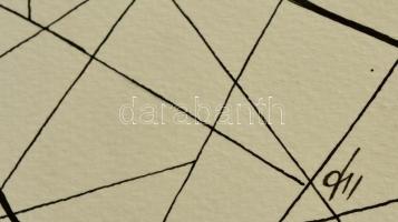 Kun Sarolta (1990-): Útfélen. Akvarell-tus, papír, jelzett, 50x35 cm