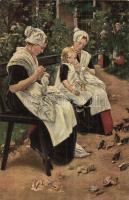 38 db régi motívumlap, hölgyek, gyerekek, művészlapok, néhány litho / 38 pre-1945 motive cards, ladi...