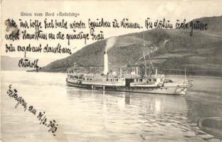 SS Radetzky gőzös, Austria típusú oldalkerekes személyhajó, M. G. Orsova / Hungarian passenger steamship (EK)