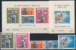 1965 Mexikói olimpia Mi 1192 - 1196 + blokk Mi 3+4