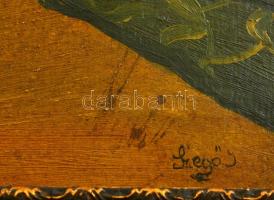 Szegő jelzéssel: Virágcsendélet. Olaj, falemez, keretben, 35×25 cm