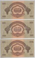 1944. 100P "A Vöröshadsereg Parancsnoksága" (3x) "PC" sorozat, sorszámkövetők T:...