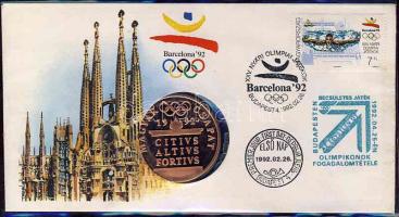 1992. "Barcelona" emlékérem érmés borítékon T:PP Csak 10.000db!