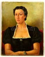 Medvedzky jelzéssel: Női portré. Olaj, vászon, 70×55 cm