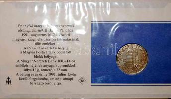 1991. "János Pál pápa" 100Ft, az első magyar érmés boríték-FDC T:BU Eredeti tokban, tanúsí...
