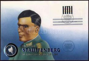 NSZK 1994. 10M Ag "Stauffenberg" nagyalakú érmés borítékon T:1