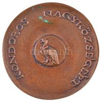 Mladonyiczky Béla (1936-1995) DN "Kondoros nagyközségért" Br emlékérem (80mm) T:2 patina
