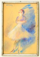 Vaszary jelzéssel: Balerina. Pasztell, papír, üvegezett keretben, 35×24 cm