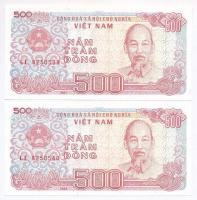 Vietnam 1988. 500D (2x) sorszámkövetők T:I Viet Nam 1988. 500 Dong (2x) sequential serials C:UNC Krause 101.a