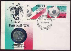 Mexikó 1984. 25$ Ag "Labdarúgó VB" érmés borítékon T:1