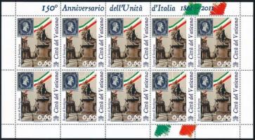 150th anniversary of Italian unity complete minisheet set, 150 éves az olasz egység teljes kisívsor