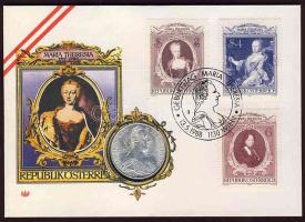 Ausztria 1967. 25Sh Ag "Maria Theresia" érmés borítékon T:1