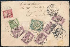 1924 Ajánlott levél 10.500K vegyes bérmentesítéssel "BUDAPEST" Olaszországba küldve