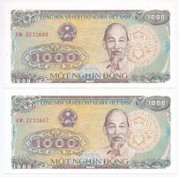 Vietnam 1988. 1000D (2x) közeli sorszám T:I Viet Nam 1988. 1000 Dong (2x) close serials C:UNC Krause 106.a