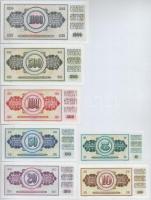 Jugoszlávia 1968. 5D + 1981. 10D + 1978. 20D + 1968. 50D + 1978. 100D + 1978. 500D + 1978. 1000D T:I...