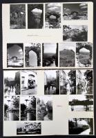 1971-1972 Eger, Salgótarján, Salgó vára, városképek, vízilabda mérkőzés, 46 db fotó 5 db kartonra ragasztva, képméret: 9x6 cm