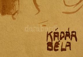 Kádár jelzéssel: Női akt macskával. Lavírozott tus, papír,  42×29 cm