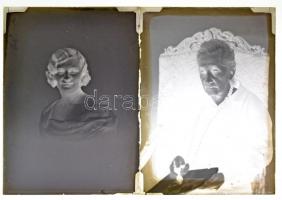 cca 1935 Eger, a Foto-Gráf műteremben készült 14 db vintage üveglemez negatív, 12x16 cm