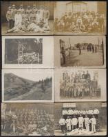 cca 1914-1918 Katonai privát fotólapok, 13 db vintage fotó, többsége feliratozva, postázva, 9x14 cm