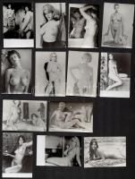 cca 1965 Trafikokban árusított szolidan erotikus fényképek, 13 db fotó Fekete György (1904-1990) budapesti fényképész hagyatékából, 6x9 cm / 13 erotic photos, 6x9 cm