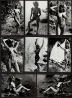 cca 1976 Szabadtéri aktfotózás, 13 db vintage fotó, 14x9 cm / 13 erotic photos, 14x9 cm