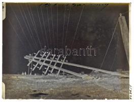 1931. február 14. Gárdony feliratú vintage üveglemez negatív Kerny István (1879-1963) hagyatékából, 9x12 cm