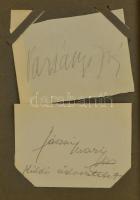 Nagy aláírásgyűjtemény, nagyrészt magyar hírességek, színészek, színésznők aláírásai fényképen vagy ...