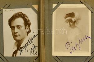 Nagy aláírásgyűjtemény, nagyrészt magyar hírességek, színészek, színésznők aláírásai fényképen vagy ...