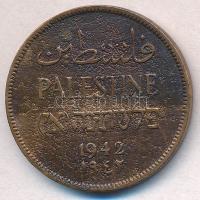 Palesztina 1942. 2M Br T:2- Palestine 1942. 2 Mils Br C:VF Krause KM#2