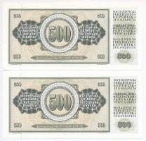 Jugoszlávia 1986. 500D (2x) sorszámkövetők T:I
Yugoslavia 1986. 500 Dinara (2x) sequential serials ...