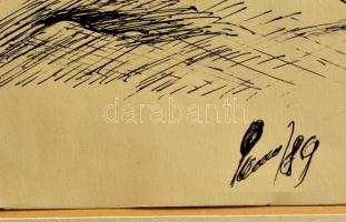 Olvashatatlan jelzéssel: Képzelet. Tus, papír, 27×38 cm