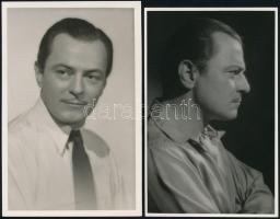 cca 1940 Jávor Pál színész szemből és profilból, 2 db vintage fotó jelzés nélkül, 13x9 cm