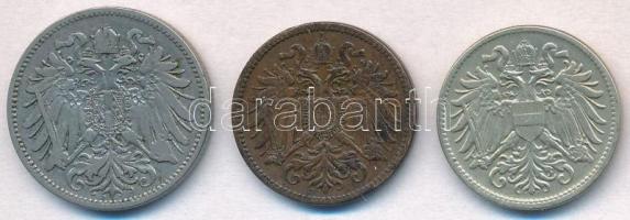 Ausztria 1893. 20h Ni + 1910. 2h Br + 1916. 10h Cu-Ni-Zn T:2,2-
Austria 1893. 20 Heller Ni + 1910. ...