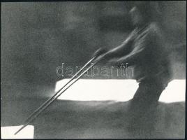 cca 1970 Zsigri Oszkár (1933-?) hagyatékából 2 db vintage fotóművészeti alkotás, az egyik feliratozott, 17x23 cm és 24x18 cm