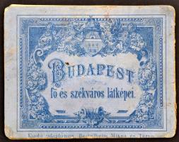 cca 1900 Budapest fő és székváros látképei leporelló album, 18 db képpel, köztük Közvágóhíd, Iparcsa...