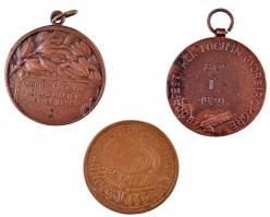 1929. "Budapesti Református Főgimnázium Gyorsíróköre II." Br díjérem füllel (30mm) + ~1930...