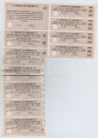 Budapest 1928. "Pesti Magyar Kereskedelmi Bank" névre szóló tíz részvénye összesen 500P-rő...