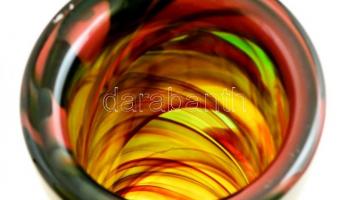 Romano Dona (1956-): Muranói fújt díszváza, több rétegű, jelzés nélkül, hibátlan, m:35 cm