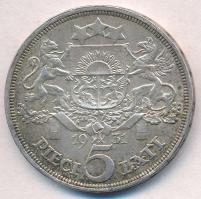 Lettország 1931. 5L Ag T:2 patina Latvia 1931. 5 Lati Ag C:XF patina 
Krause KM# 9