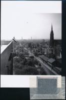 cca 1960 Budapest, villamos Kőbányán, vintage negatív (6x6 cm) és az erről készült mai nagyítás, 25x18 cm